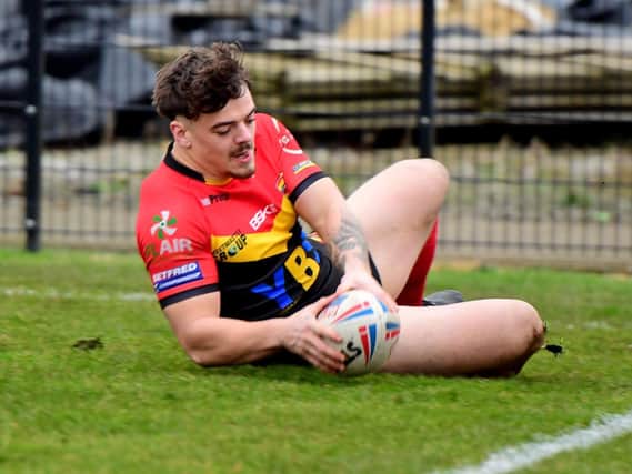 KEY MOMENT: Will Oakes’s second-half try proved decisive as Dewsbury Rams secured a much-needed win over Oldham last weekend.