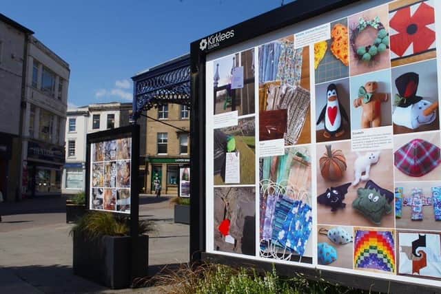 The 'Stitched Resilience' exhibition currently on display in Dewsbury town centre