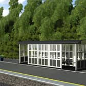 The proposed platform one waiting shelter at Dewsbury Rail Station