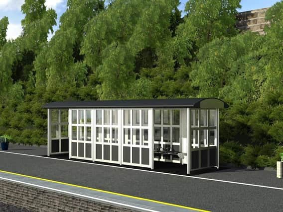 The proposed platform one waiting shelter at Dewsbury Rail Station
