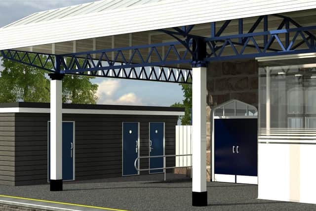 The proposed platform two WC/Changing Place unit at Dewsbury Rail Station