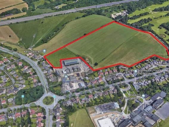The site of a proposed 270-home estate near Bradley Villa Farm in Huddersfield