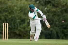 Hassnain Qureshi batting for Spen Victoria when he made 14 runs against East Ardsley. Picture: John Clifton