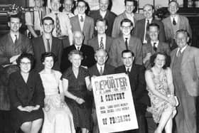 CENTENARY: This picture shows all the people who were working at the Reporter in 1958 when I started there, among them journalists, managers, proof readers and printers. My face is missing, probably because only having worked there a few days, I would have been left to man the phones while the picture was being taken.
