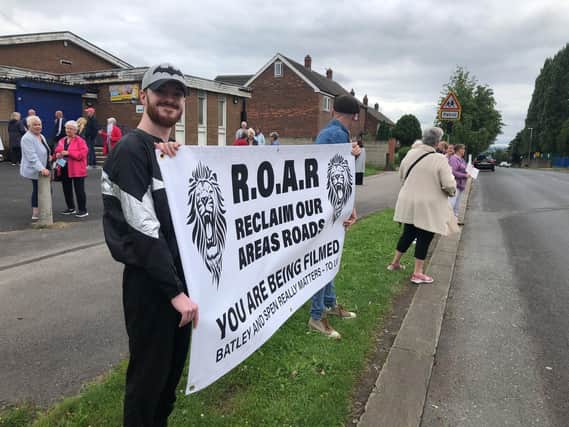 The ROAR group held a protest outside Healey Community Centre, Batley to highlight the danger of speeding vehicles