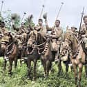A cavalry of British-Indian Army horsemen at the Battle of The Somme.