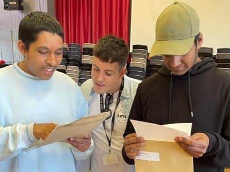 The wait is finally over as students at Upper Batley High School open the envelope to find out their GCSE results