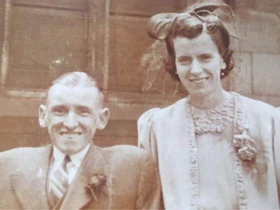 Harry and Doris Benson on their wedding day