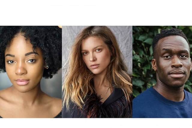 Left to right: Karla-Simone Spence, Sophie Cookson and Patrick Martins lead the line up. Photo credits (L-R):, Kim Hardy, David Reiss and Lucy Nuzum