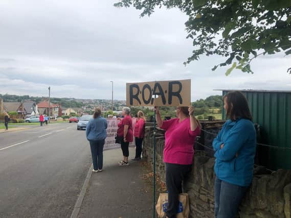 ROAR action group members holding a protest in Gomersal last weekend