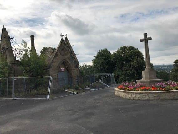 The rundown condition of the chapels, close to the war memorial in Dewsbury Cemetery, has been described as an 'insult to the fallen'