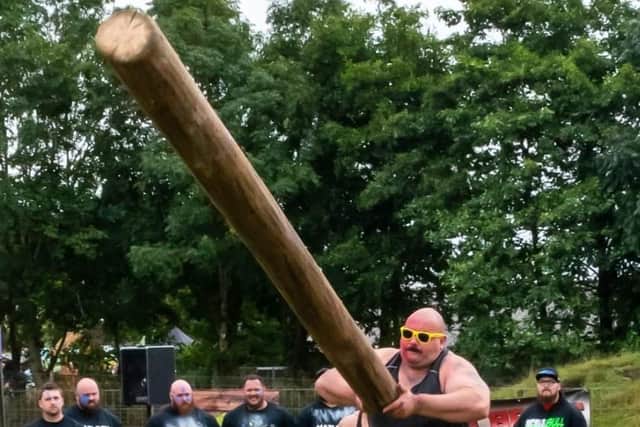 Dave had an impressive showing in the caber toss