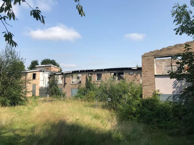 The derelict former homeless hostel at The Combs in Dewsbury, which has become a haven for drug users and a magnet for local youngsters
