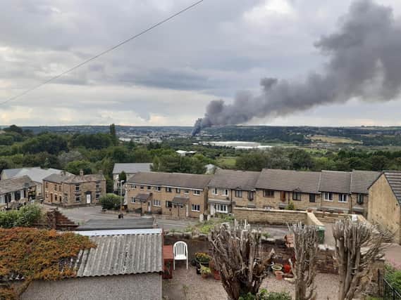 Plumes of smoke could be seen from the fire in Savile Town