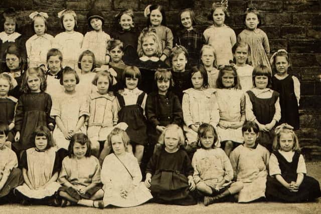 EASTBOROUGH SCHOOL: This photograph was taken in 1922 and shows a class of nine year old girls in the days when girls and boys were taught in separate classes and played in separate playgrounds.
