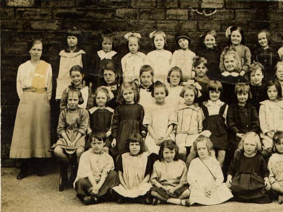 EASTBOROUGH SCHOOL: This photograph was taken in 1922 and shows a class of nine year old girls in the days when girls and boys were taught in separate classes and played in separate playgrounds.