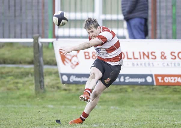 Dale Breakwell, who kicked four conversions and a penalty in Cleckheaton’s come from behind victory over Morpeth. Picture: Allan McKenzie