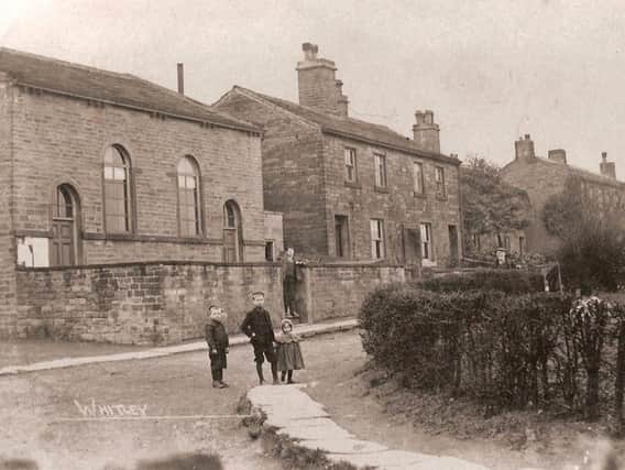 VILLAGE LIFE: A lovely picture of old Whitley probably taken in the late 1920s, showing the Wesleyan Chapel, now converted into a house, which perhaps the little children pictured may have attended. The picture was kindly loaned to me some years ago by John Riley.