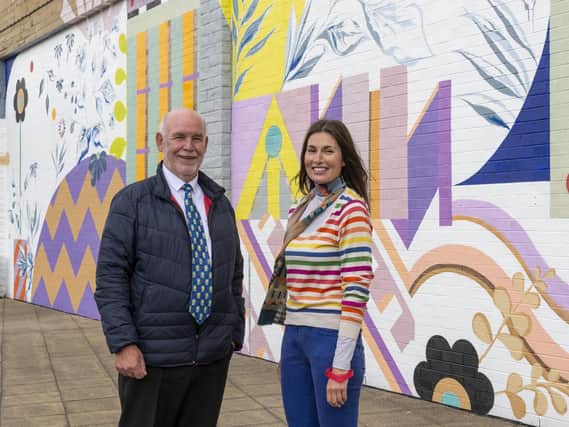 Coun Eric Firth, cabinet member for town centres at Kirklees Council, and artist Emmeline North