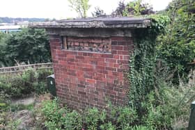 The historic former police box hidden in undergrowth on the edge of Dewsbury town centre