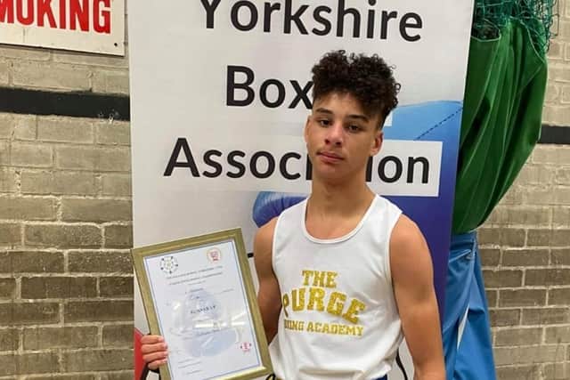 Purge Boxing Academy's Lavendon Ahmed, who won the Yorkshire junior title before losing out in the National pre quarters.