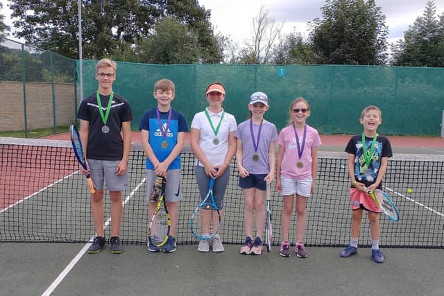 Youngsters taking part in a junior tournament at Mirfield Tennis Club