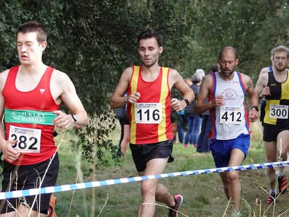 Spenborough AC's Simon Bolland in the first West Yorkshire Cross Country League race of the season.