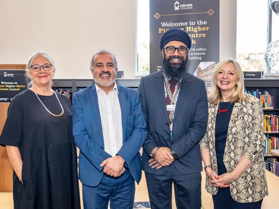 Pictured at the official launch of the Pioneer Higher Skills Centre in Dewsbury are, from the left, Cristina George, governor at Kirklees College; Palvinder Singh, principal and chief executive at Kirklees College; Kirklees Council leader Coun Shabir Pandor; and Tracy Brabin, Mayor of West Yorkshire.