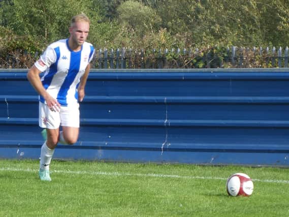 Nicky Walker, who was in great goalscoring form to hit a hat-trick for Liversedge against Ossett United.