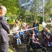 Mayor of Kirklees Coun Nigel Patrick officially opens the new sensory meadow at Fairfield School in Batley