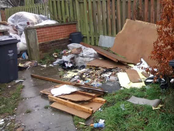 Waste dumped on Lobley Street, Heckmondwike