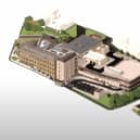 A design for what will be West Yorkshire Police’s new district headquarters for Kirklees on the former Kirklees College site in Dewsbury