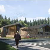An artist’s impression of the exterior view of the proposed new Knowl Park House and Centre of Excellence, Mirfield