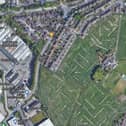An aerial view of a proposed housing site at Hunsworth, near Cleckheaton, where more than 200 homes are proposed, adding to fears over congested local roads (image: Google)