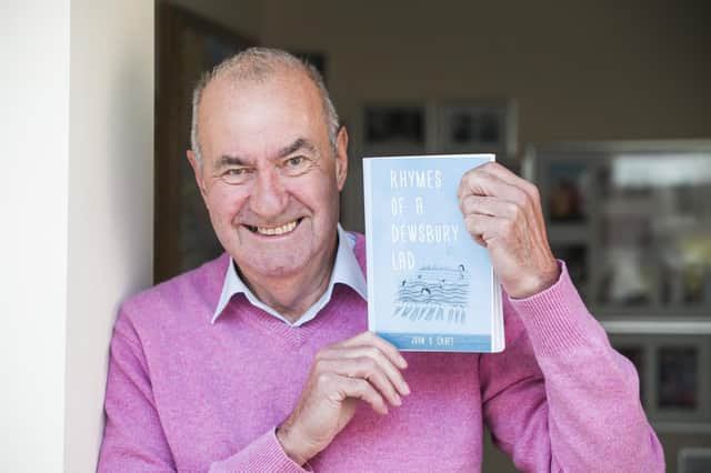 John Croft with his book, Rhymes of a Dewsbury Lad