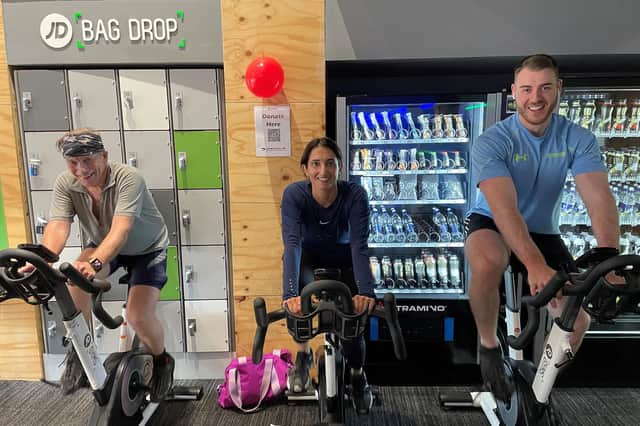 Staff and members at JD Gyms in Batley took part in a 16-hour sponsored cycle ride to raise funds for Leukaemia UK