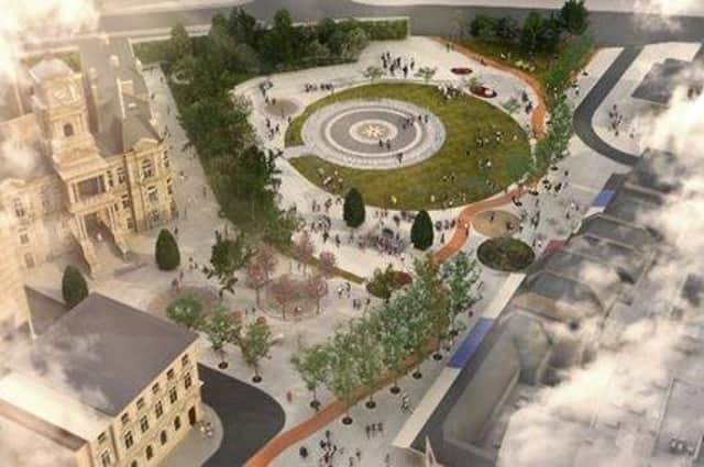 An artist's impression of the proposed new Dewsbury Town Park