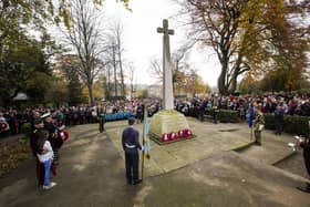 The Remembrance Sunday service at Ings Grove Park, Mirfield