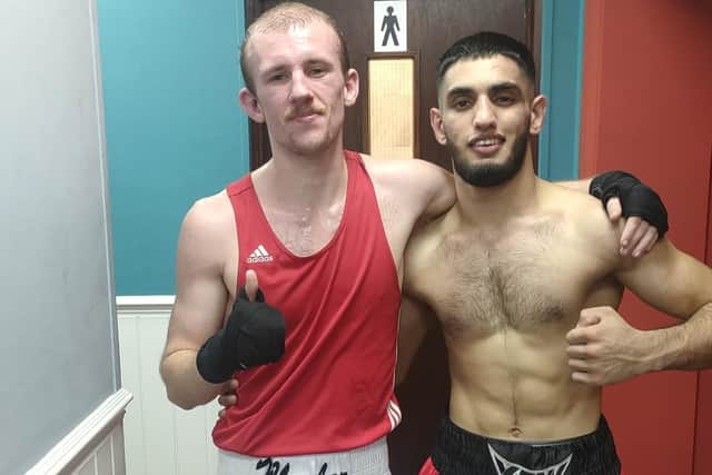 KBW’s Tauseef Suleman after his hard earned points victory over Danny Pass, from Parson Cross ABC, Sheffield.