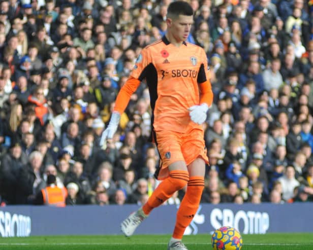 Illan Meslier, Leeds United's man of the match after making some important saves to earn a point at Brighton.
