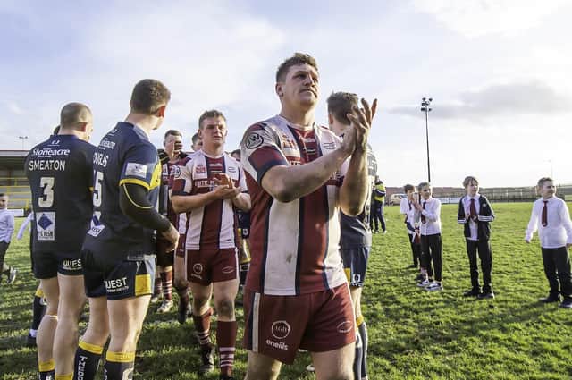 Thornhill Trojans players after their Challenge Cup game against semi-professional Doncaster last time they were in the competition. They will be looking for another big game in 2022.
