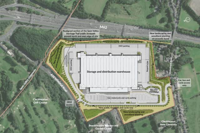 An artist’s impression of what a massive warehouse and distribution centre near Cleckheaton could look like