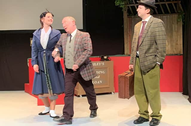 Dewsbury Arts Group's production of 'It's A Wonderful Life'. Pictured from the left are Anya Firth, Mark Bailey and Nick Bailey