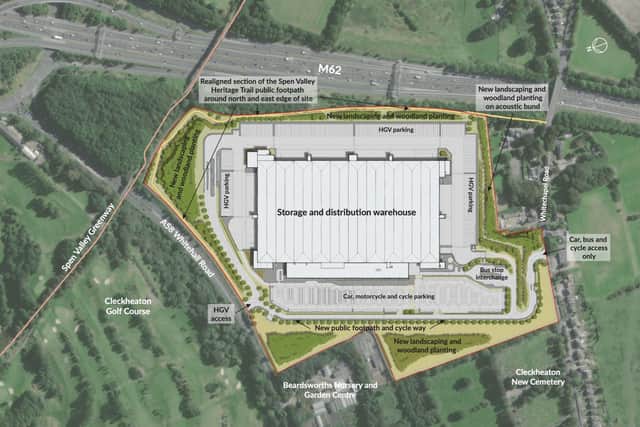 An artist’s impression of what a massive warehouse and distribution centre near Cleckheaton could look like