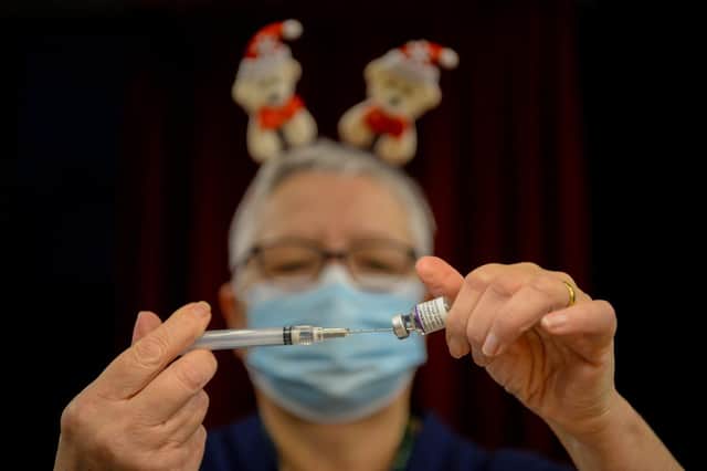 Pfizer BioNTech vaccines being prepared at an Army Reserve Centre in Poole. Photo: Getty Images
