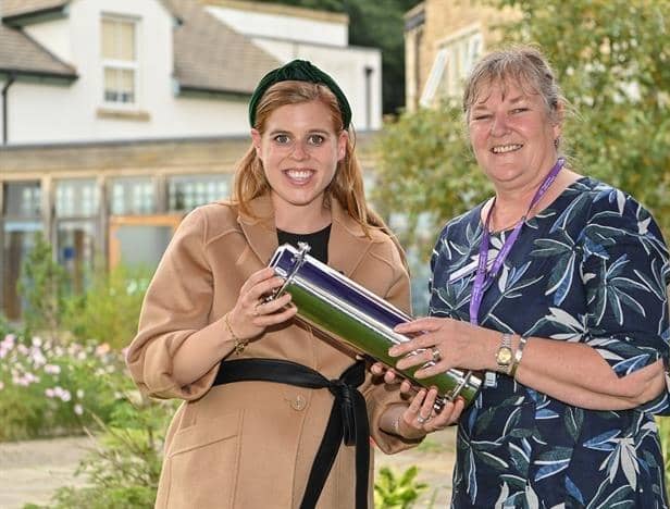HRH Princess Beatrice with Luen Thompson, chief executive of Forget Me Not Children's Hospice