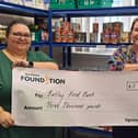 Danielle Dixon and Claire Jennings, who run Batley Food Bank, were delighted to receive a donation of £3,000 from the Morrisons Foundation
