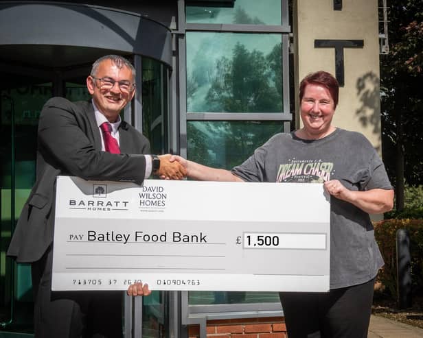 Batley Food Bank has received a £1,500 donation from Barratt Developments Yorkshire West as part of its Community Fund initiative.