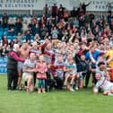 Players, staff and fans celebrate Batley Bulldogs' play-off semi-final success at Featherstone. Will we see similar scenes at Leigh Centurions tonight?