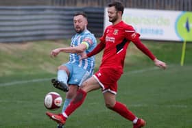 Jack Stockdill was controversially red carded in the first half of Liversedge's game against Morpeth Town.